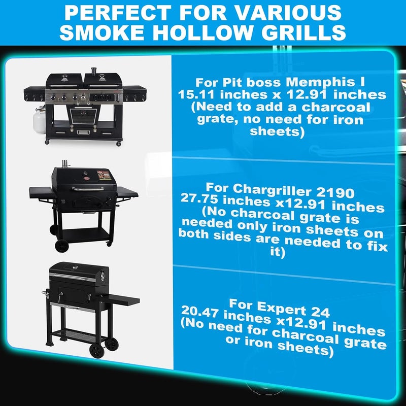 LS'BABQ Stretchable 15-28 Inches Charcoal Tray Replacement Parts for Pit Boss Memphis I, Expert 24, Chargriller PS9900 2190, 6500, 6800, 8500 Grill Basket Pan for Smoke Hollow 47183T-21 - Image 3